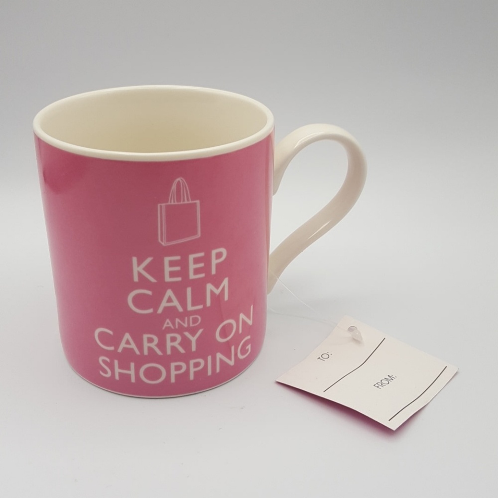 Keep Calm and Carry On Shopping Ceramic Coffee Cup - Picture 4 of 6